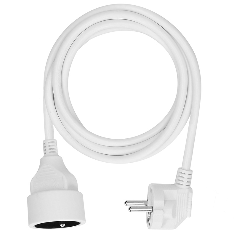 Solight predlžovací kábel - spojka, 1 zásuvka, biela, 2m