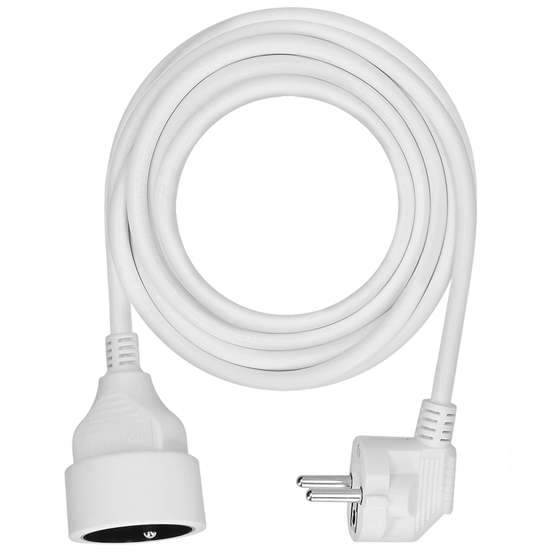 Solight predlžovací kábel - spojka, 1 zásuvka, biela, 5m