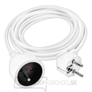 Solight predlžovací kábel - spojka, 1 zásuvka, biela, 5m Náhľad