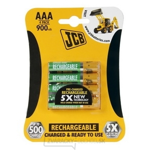 JCB RTU NiMH R03 / AAA, 900mAh, prednabité batérie, blister 4 ks