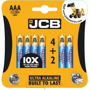 JCB OXI DIGITAL alkalická baterie LR03/AAA, blister 6 ks