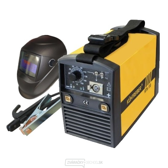 Zvárací invertor KITin 150 Yellow + zváracie káble 25/3 m + samostmievacia kukla