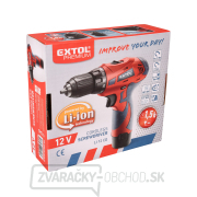 Aku vŕtací skrutkovač EXTOL Premium 12V Li-ion, 1500mAh náhled