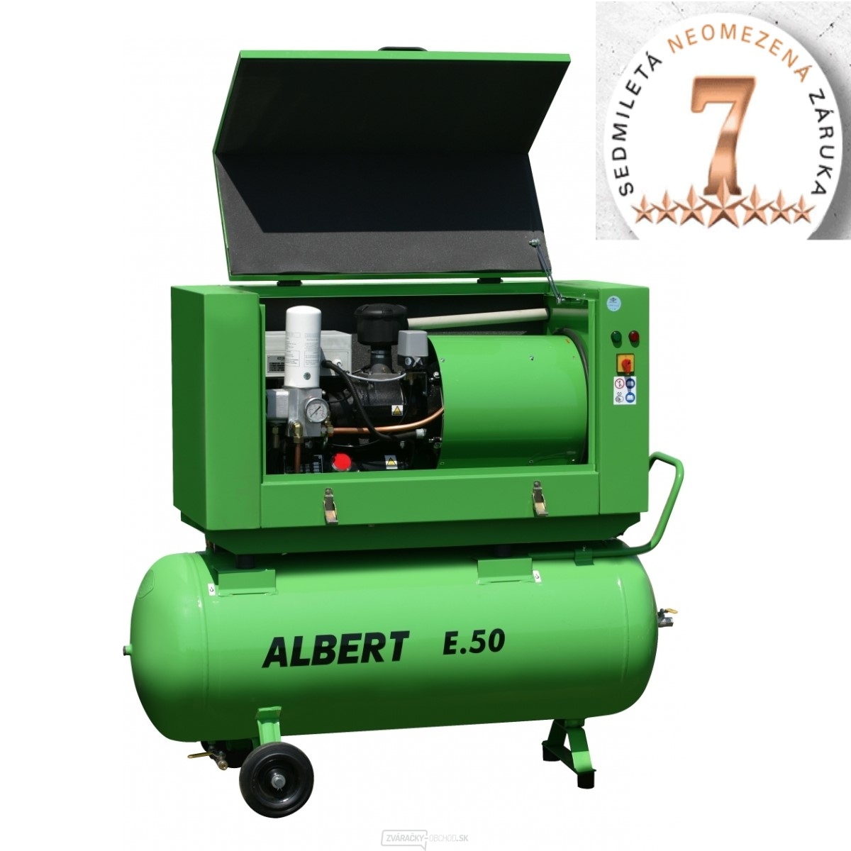 Skrutkový kompresor Atmos Albert E.50 KOMFORT + vzdušník + sušička