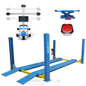 SET 5 PROFI - Štvorstĺpový zdvihák 5000 kg s přízdvihem a 3D geometriou