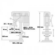 Vŕtačka stojanová BT-BD 1020 D Einhell Blue Náhľad