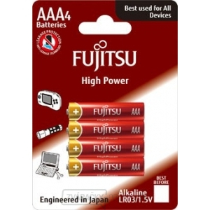 Fujitsu High Power alkalická batéria LR03/AAA, blister 4ks