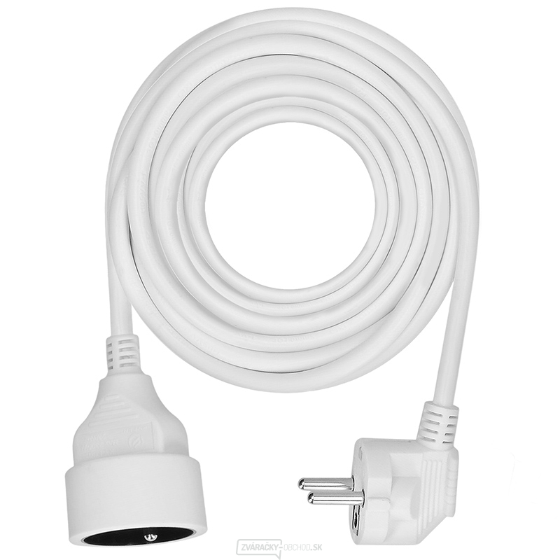 Solight predlžovací kábel - spojka, 1 zásuvka, biela, 7m