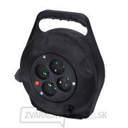 Solight predlžovací kábel na bubne, 4 zásuvky, čierny, 10m Náhľad