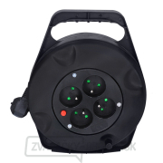 Solight predlžovací kábel na bubne, 4 zásuvky, čierny, 10m Náhľad