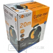 Solight predlžovací kábel na bubne, 4 zásuvky, oranžový kábel, čierny bubon, 20m Náhľad