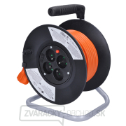 Solight predlžovací kábel na bubne, 4 zásuvky, oranžový kábel, čierny bubon, 20m Náhľad Solight predlžovací kábel na bubne, 4 zásuvky, oranžový kábel, čierny bubon, 20m Náhľad