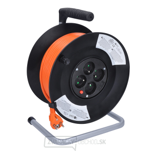 Solight predlžovací kábel na bubne, 4 zásuvky, oranžový, 50m Solight predlžovací kábel na bubne, 4 zásuvky, oranžový, 50m gallery main image