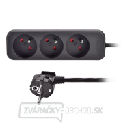 Solight predlžovací kábel, 3 zásuvky, čierny, 3m Solight predlžovací kábel, 3 zásuvky, čierny, 3m gallery main image