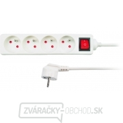Solight predlžovací kábel, 4 zásuvky, biely, vypínač, 1,5m gallery main image