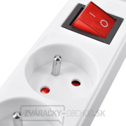 Solight predlžovací kábel, 4 zásuvky, biely, vypínač, 3m Náhľad