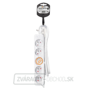 Solight predlžovací kabel, 5 zásuviek, biely, 3m Náhľad