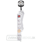 Solight predlžovací kábel, 6 zásuviek, biely, vypínač, 3m Náhľad