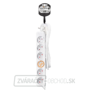 Solight predlžovací kábel, 6 zásuviek, biely, 3m Náhľad