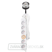 Solight predlžovací kábel, 6 zásuviek, biely, 5m Náhľad