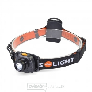 Solight čelové LED svietidlo so senzorom, 3W Cree, čierna, 3 x AAA