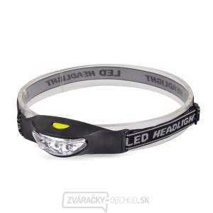 Solight čelová LED svítilna, 3x LED, černo-šedá, 2x CR2032 gallery main image