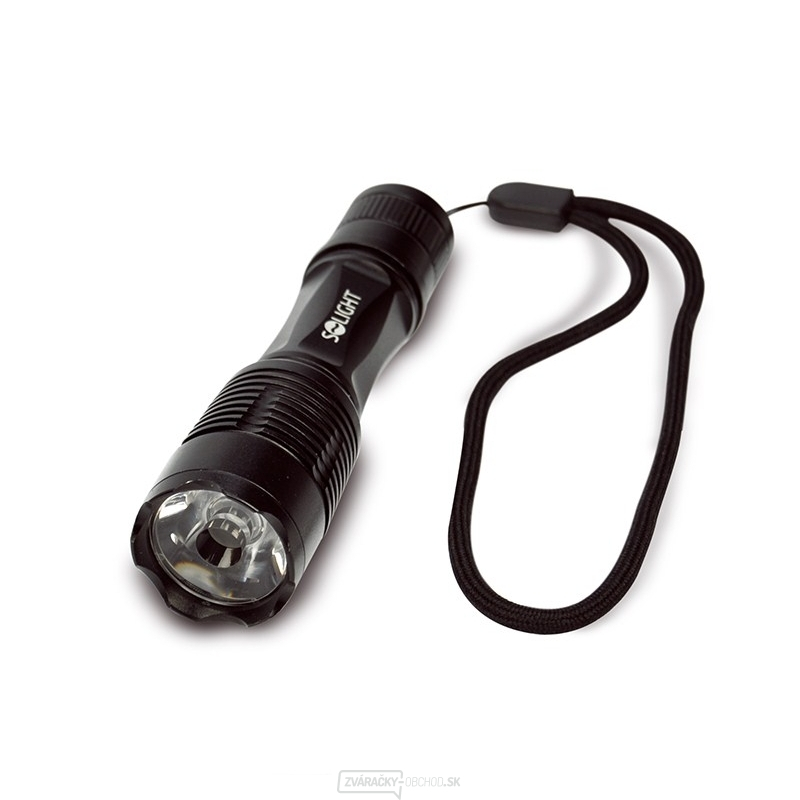 Solight kovová baterka malá, 1W LED, čierna, 1x AA