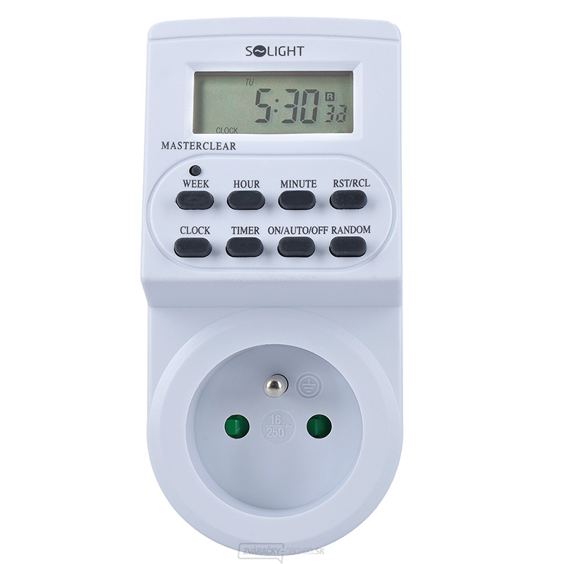 Solight časový spínač digitálny, displej, 17 režimov