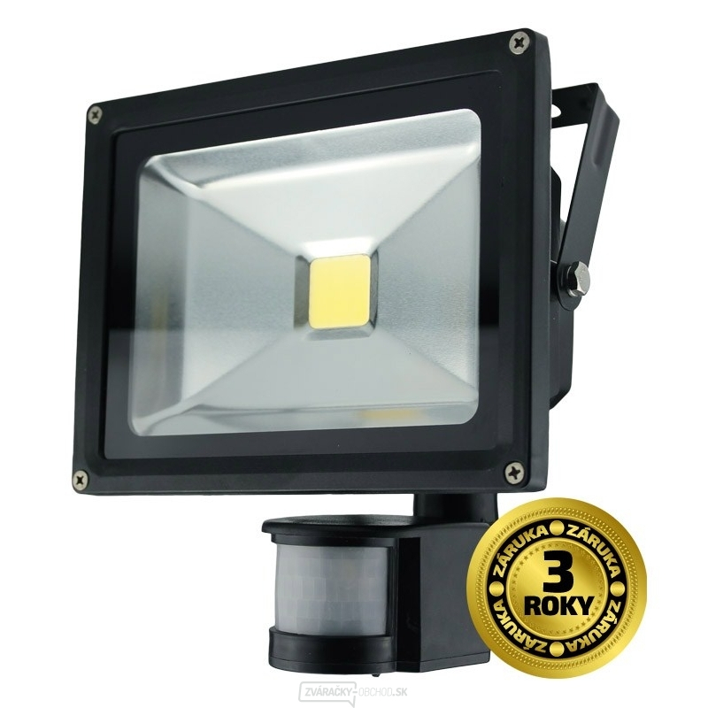 Solight LED vonkajšie reflektor, 20W, 1400lm, AC 230V, čierna, so senzorom