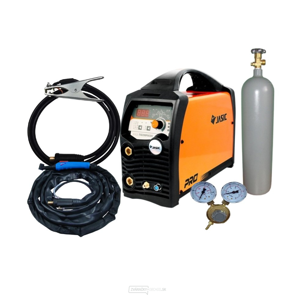 Invertor Jasic TIG 200P AC/DC E201 + horák + zemniaci kábel + Plná fľaša ARGON + ventil