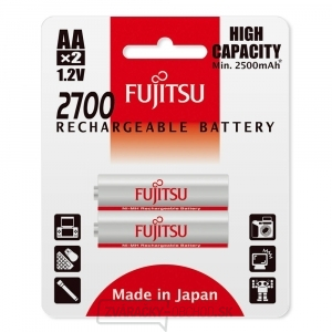 Fujitsu nabíjací NiMH batéria 2700 R06/AA, 2700mAh, blister 2ks gallery main image
