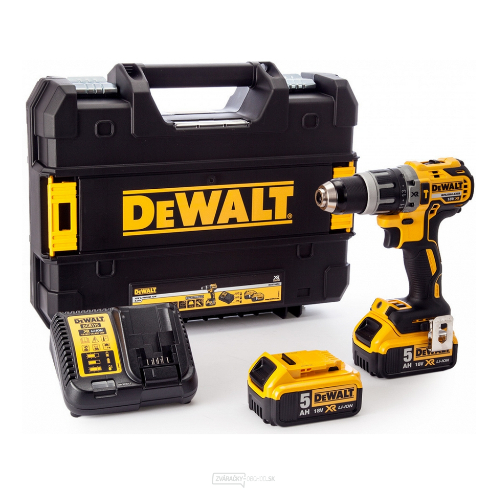 DCD796P2 Aku bezuhlíkové vŕtačka/skrutkovač s príklepom 18V XR 2x5,0 Ah DeWALT + kufor