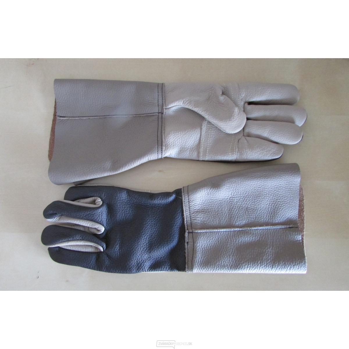 Svářečské rukavice päťprsté celokožené s dlhou manžetou svářečské