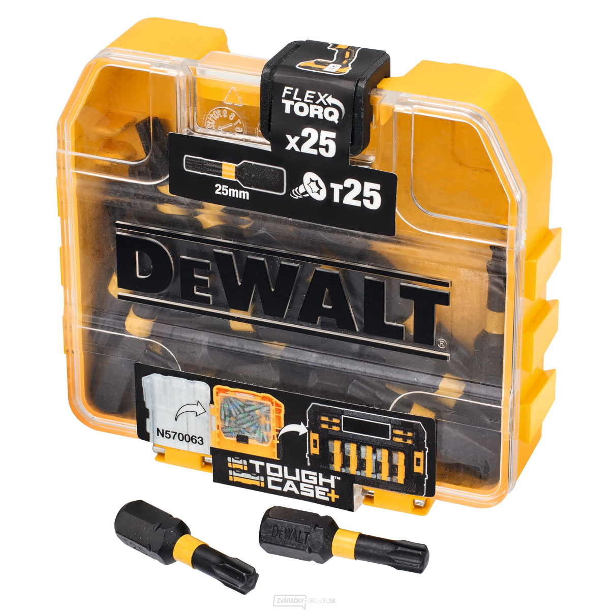DT70558T Sada bitů s drážkou Torx T25, 25ks, 25 mm, torzní, DeWALT,  DT70558T Sada bitů s drážkou Torx T25, 25ks, 25 mm, torzní, DeWALT,  gallery main image