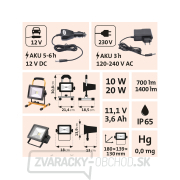 Reflektor LED, nabíjacie s podstavcom, 700/1400lm, Li-ion náhled