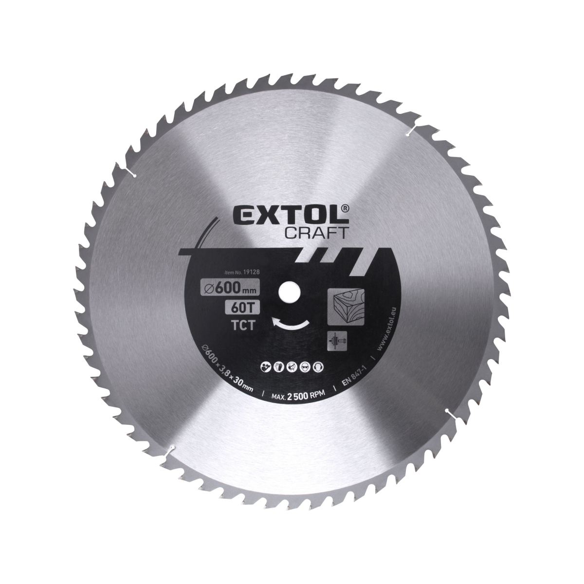 EXTOL CRAFT Kotúč pilový s SK plátky, 600x3,0x30mm 60T 19128