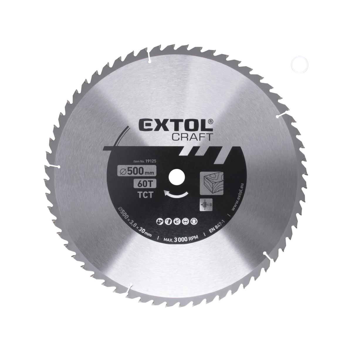 EXTOL CRAFT Kotúč pilový s SK plátky, 500x3,0x30mm 60T 19125