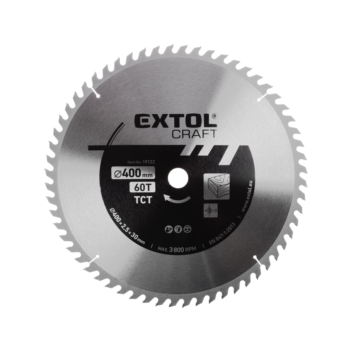EXTOL CRAFT Kotúč pilový s SK plátky, 400x2,5x30mm 60T 19122