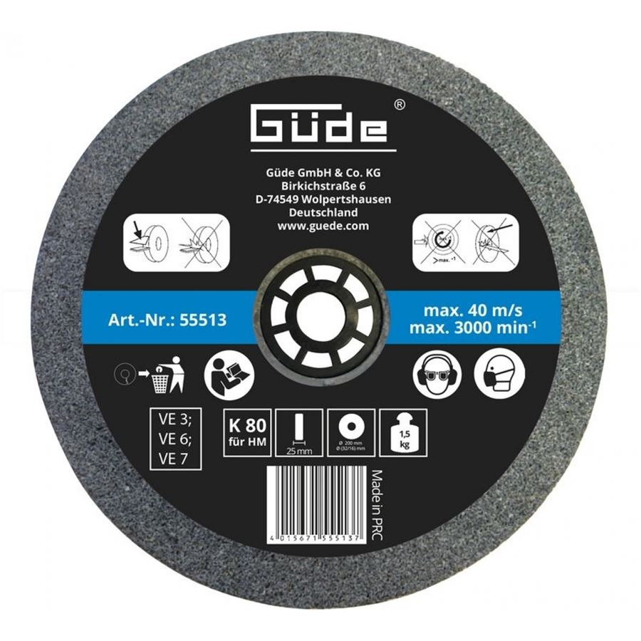 GÜDE Brúsny kotúč 200 mm, zrnitosť K80 55513
