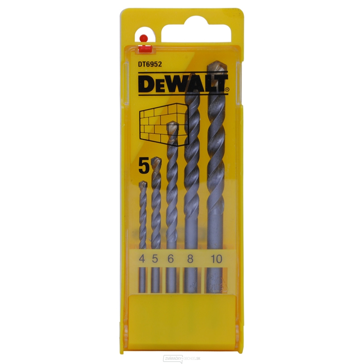5 dílná sada vrtáků do zdiva DeWALT DT6952