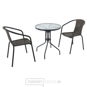 Creador Pikolo set kovový kruhový stůl se dvěma stohovatelnými židlemi