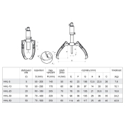 Dvoj alebo trojramenný hydraulický sťahovák HHL-30 Náhľad