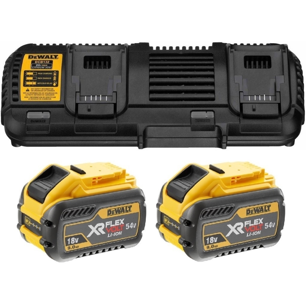 DCB132X2 - Dvojitá nabíjačka + 2x aku 18V 9,0 Ah DeWALT FLEXVOLT