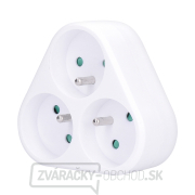 Solight rozbočka, 3x 10A, trojuholník, biela Náhľad