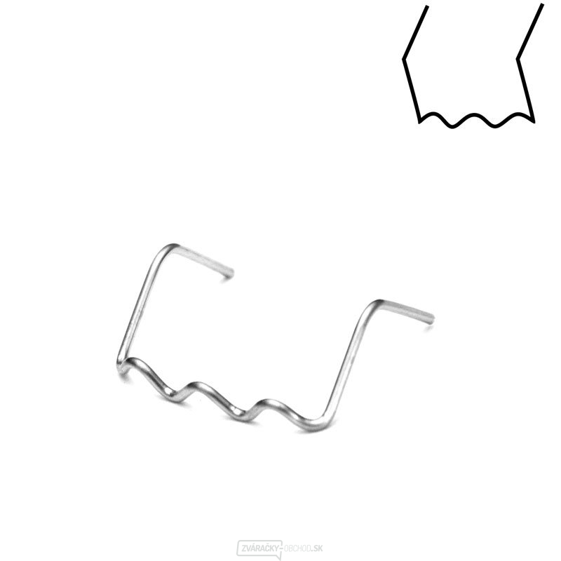 PU6L - sada 100 ks sponky tvaru zahnutého U z nerezovej ocele, Ø 0,6 mm