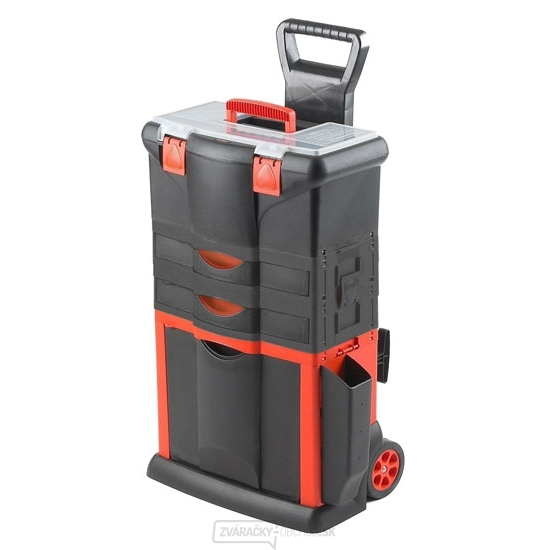Plastový pojazdný kufor, 460x330x730mm s 2 zásuvkami