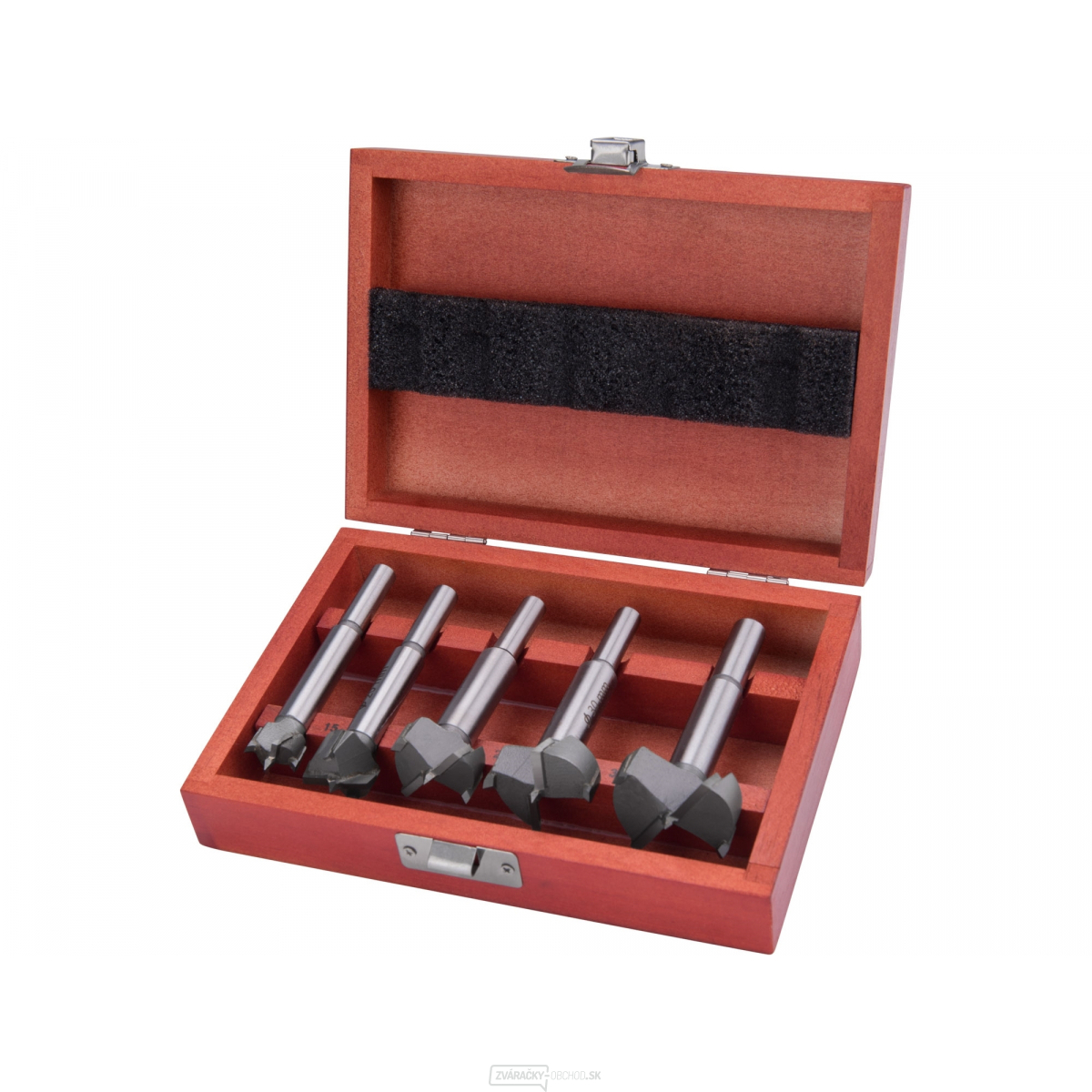 Frézy-sukovníky do dreva s SK plátkami, priemery 15-20-25-30-35mm, stopka 8-10mm - 5 ks