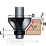 Fréza úhlová do dreva, 45°xD30xH13,I3,5, stopka 8mm Náhľad