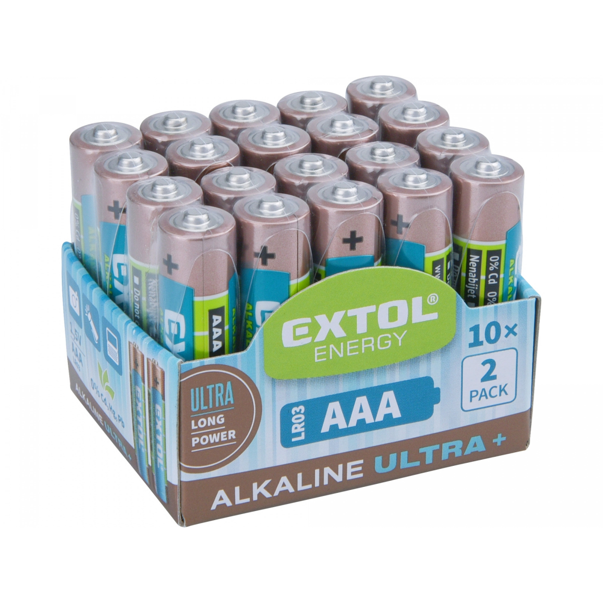 Batérie alkalické ULTRA +, 1,5V AAA (LR03) - 20 ks
