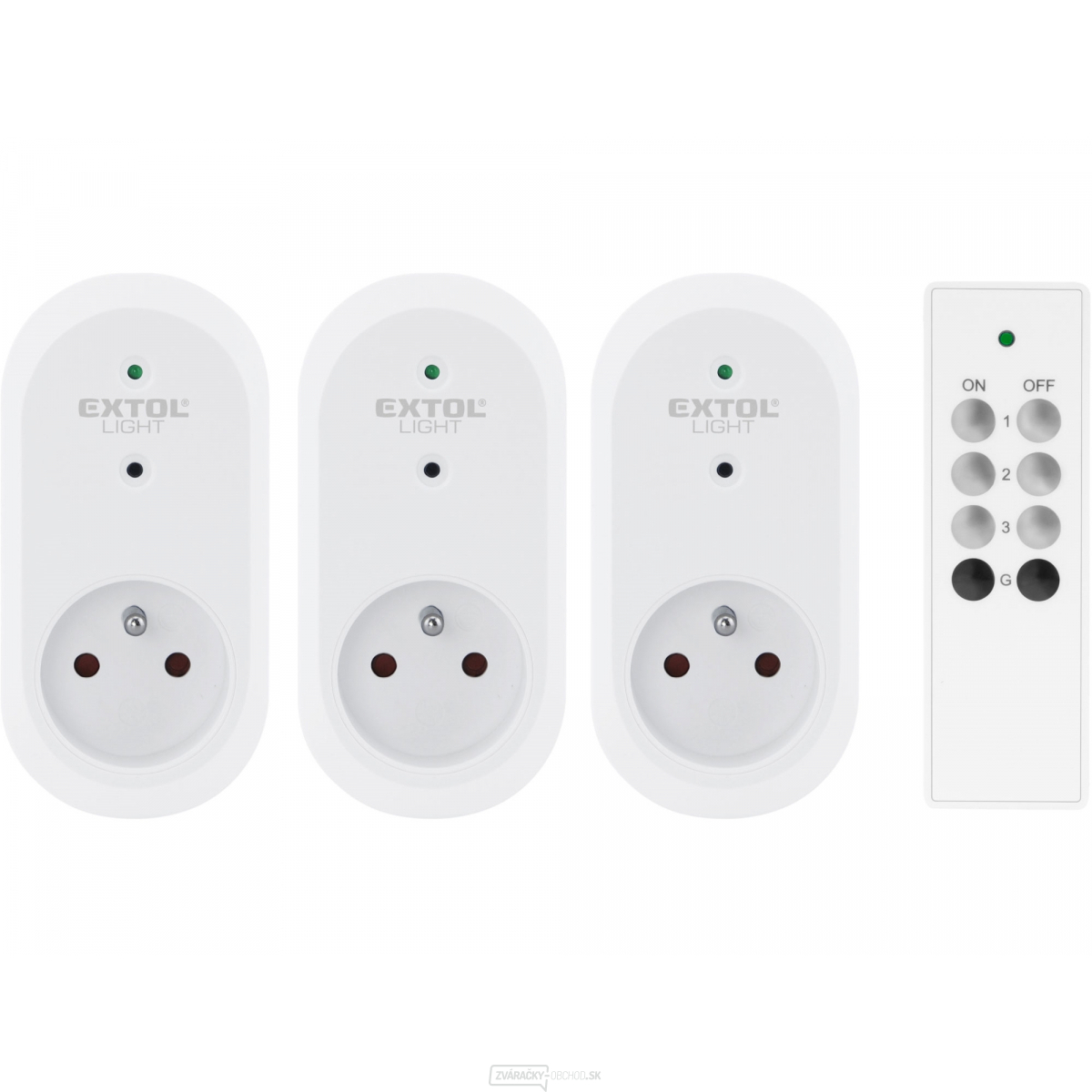 Zásuvka diaľkovo ovládané 3ks, základná sada s ovládačom, dosah 30m